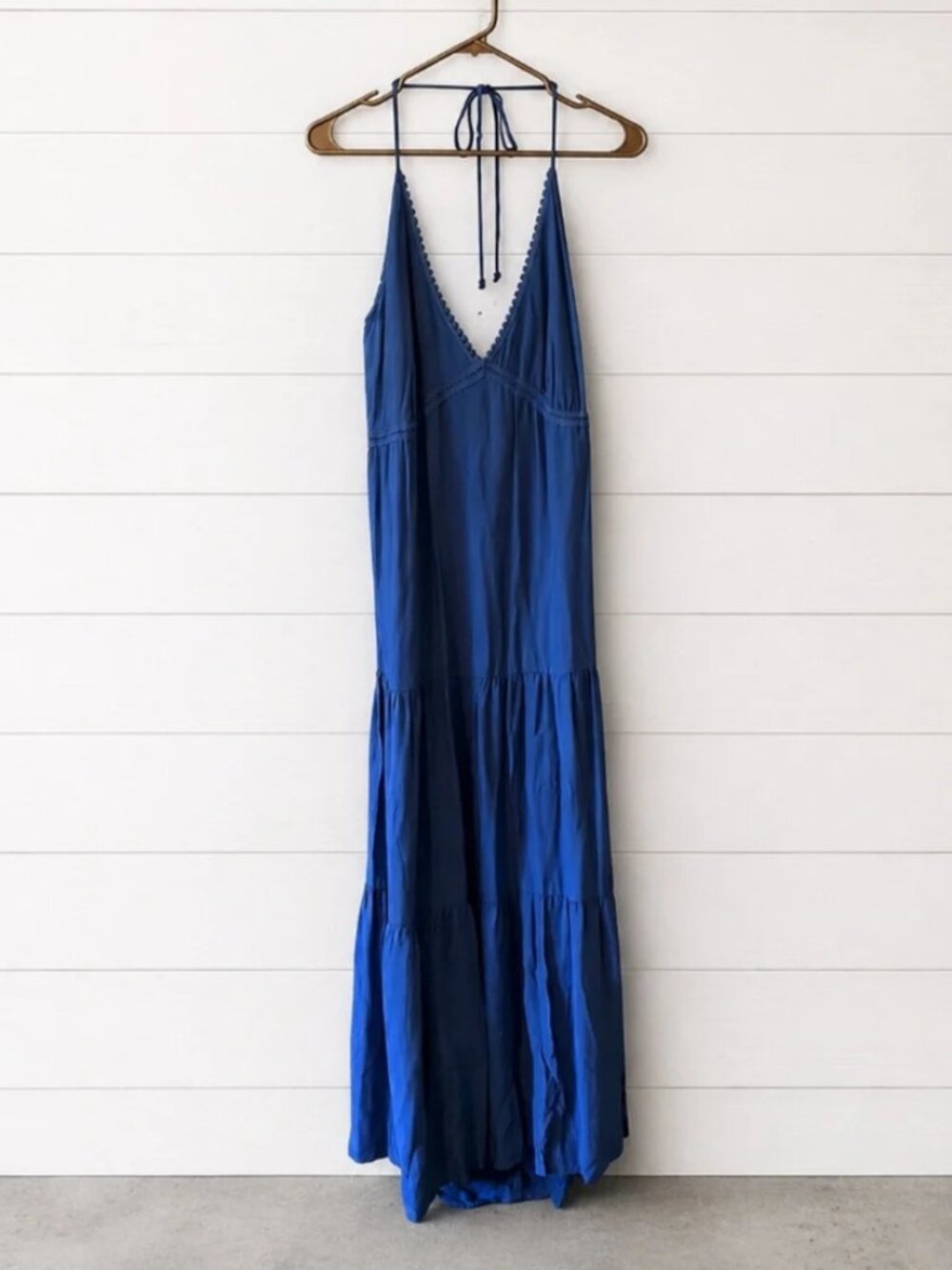Brocade Ivy Navy Blue Boho Maxi Dress